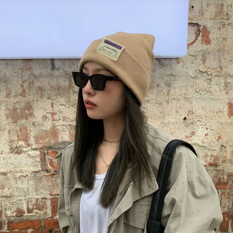 Japanese net red ins super fire pile hat wild cold hat knitted wool hat female spring and autumn casual dome hat