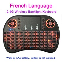 French 2 4G mini wireless Backlight keyboard for tv box HDTV