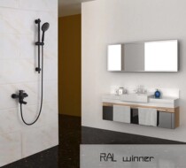 Imported RAL winner victory product craft black gold lifting rod movable shower bathtub faucet set