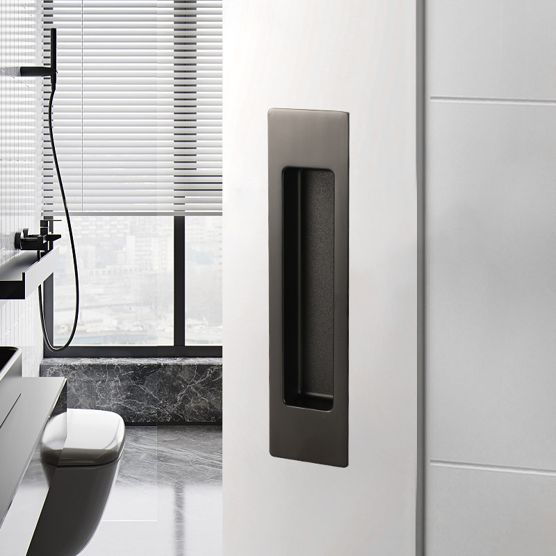 Modern black ash interior kitchen built-in living room sliding door handle dressing room cloakroom toilet sliding wooden door buckle hand