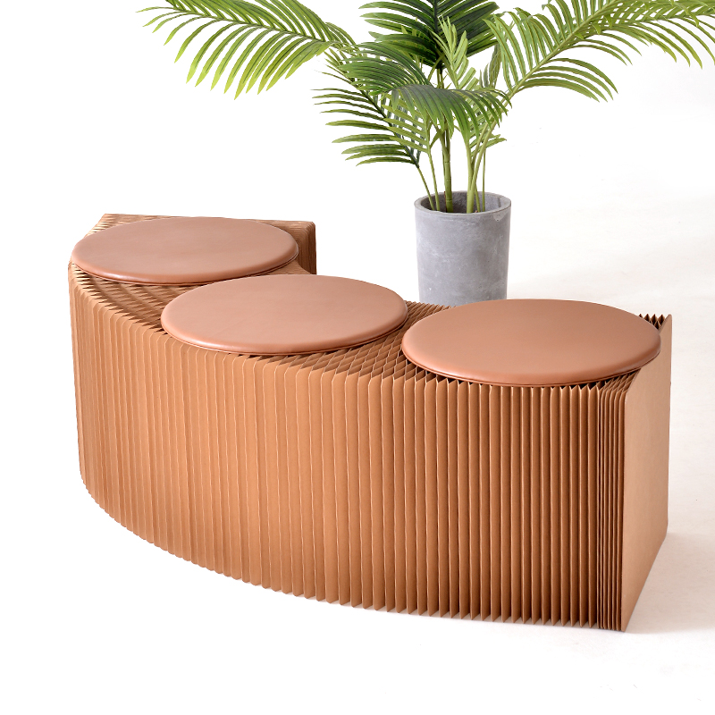 Paper exquisite fashion folding telescopic sofa creative furniture porch stool household space-saving kraft organ long paper stool