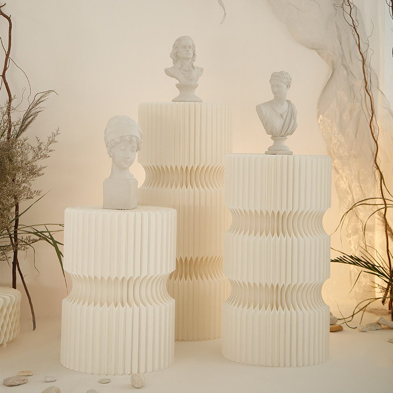 Paper-Ling Multi Functional Creative Cylindrical Booth Mall Shop Window Merchandise Display Stand Artwork Stand