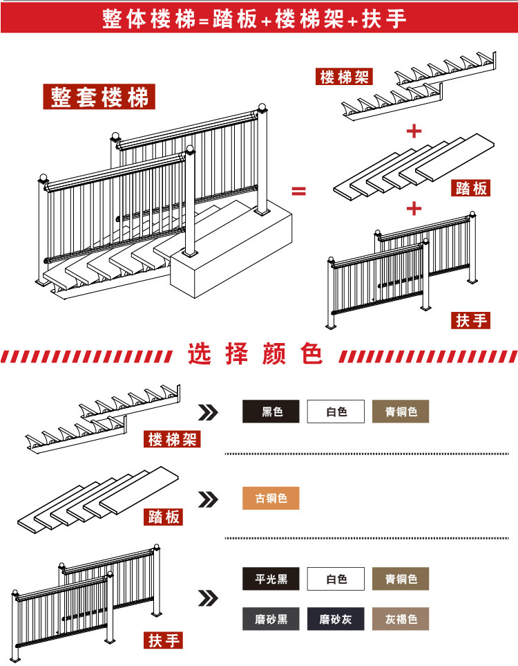 Лестница 户外楼梯室外旋转整体楼梯跃层复式平台钢楼梯踏步板庭院楼梯铝艺