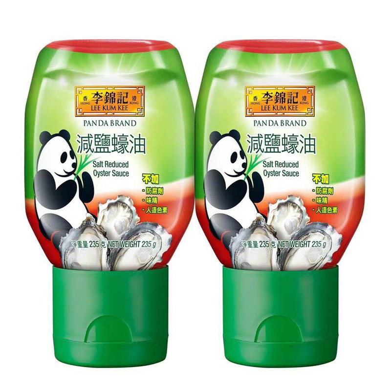 2 cans * 235g Hong Kong version of Lee Kum Kee Reduced Salt Oyster Sauce Low Salt Reduced Sodium 25% Panda oil consumption Cooking Stir-fry seasoning