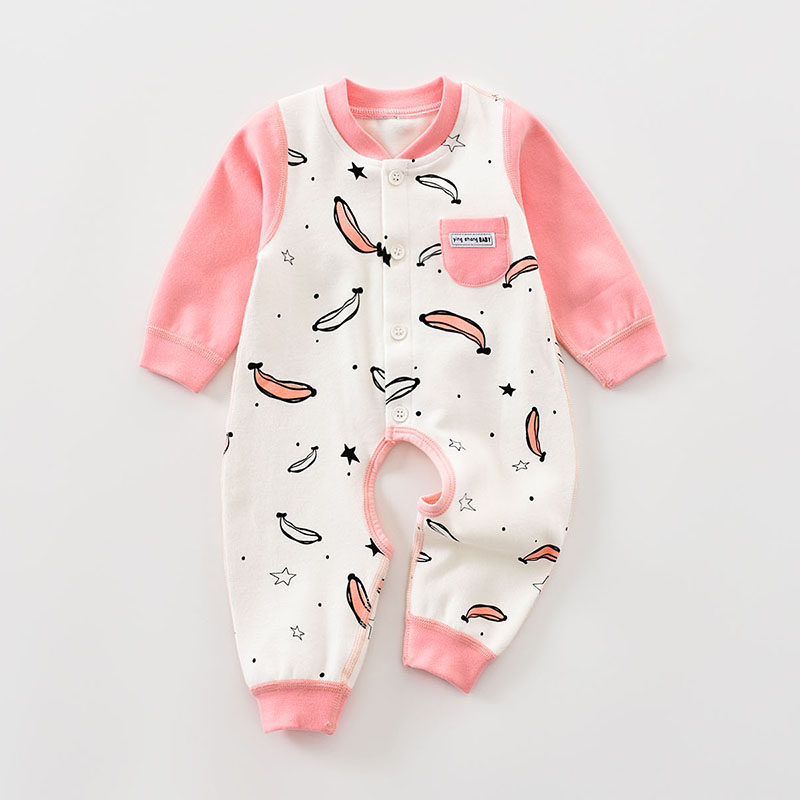 Baby boy's baby Even sweaters 0-3 months autumn open crotch Harvest men and women Baby newborn clothes 1 year old autumn clothes climbing clothes