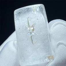 аксессуары для шеи 天然水晶全包裹碧玺发共生白色矿物炸花异象裸石饰品项链挂件吊坠