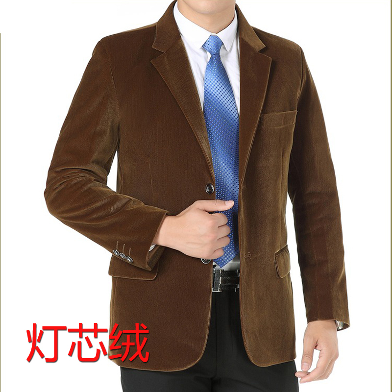 Spring and Autumn Casual Suits for Men, Middle-Aged and Elderly Dad's Corduroy Jacket, Middle-Aged Men's Single-Piece Suit Spring and Autumn Casual Suits for Men, Middle-Aged and Elderly Dad's Corduroy Jacket, Middle-Aged Men's Single-Piece Suit