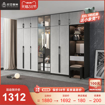 Minimalist style large and small family glass closet modern light luxury to door open wardrobe Bedroom Home containing lockers