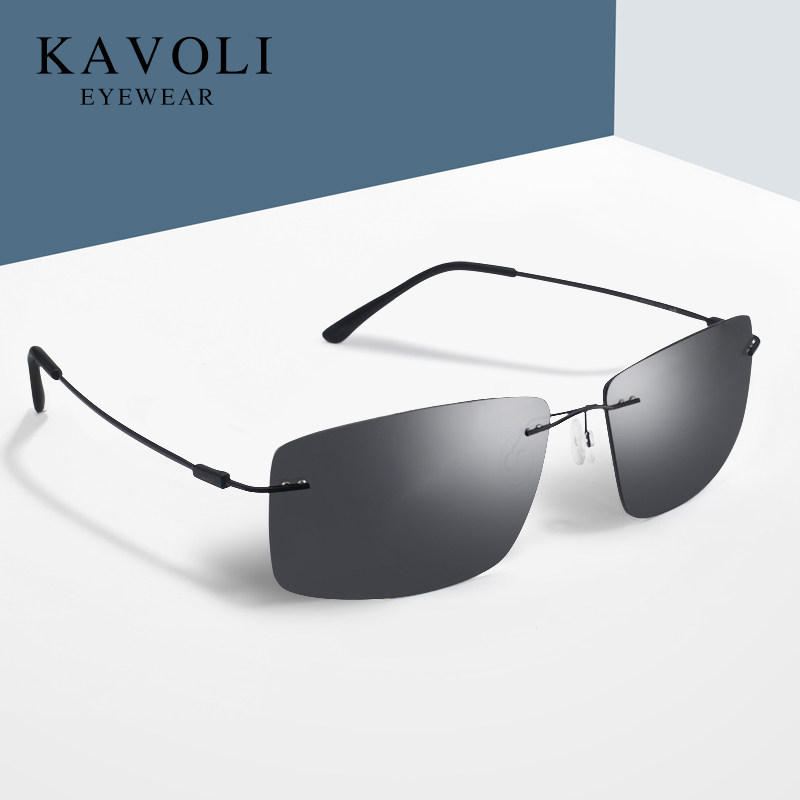 Ultra-light sunglasses Men's myopia polarizer square glasses toad glasses Men's driving special driver frameless sunglasses