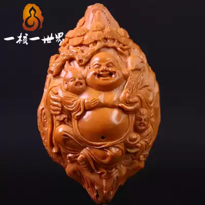 One core and one world olive core carving single seed knife guest-oriented landscape Gemini Maitreya pure handmade
