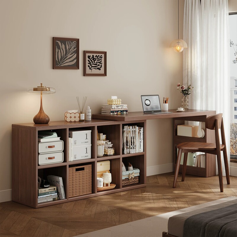 Laptop Stand, Desk and Bookshelf Integrated Solid Wood Corner Study Table, Office Desk, Workbench, Bedside Table Laptop Stand, Desk and Bookshelf Integrated Solid Wood Corner Study Table, Office Desk, Workbench, Bedside Table
