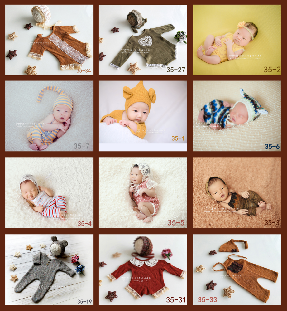 New Children's Photography Clothing for Newborn Full Moon 100 Days Baby Theme Photography Gallery