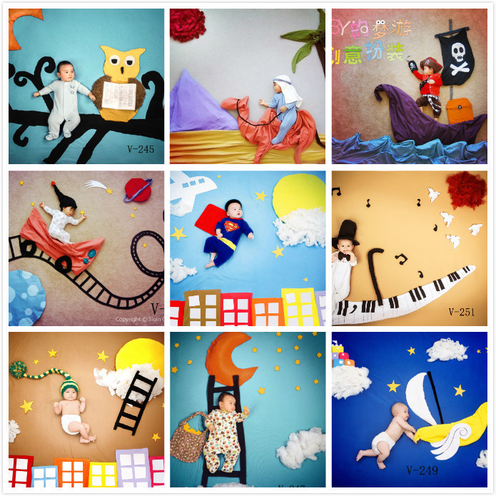 New DIY Themed Photography Blanket Photo Gallery Children Photography Clothing Background 100 Days Baby Photo Clothes
