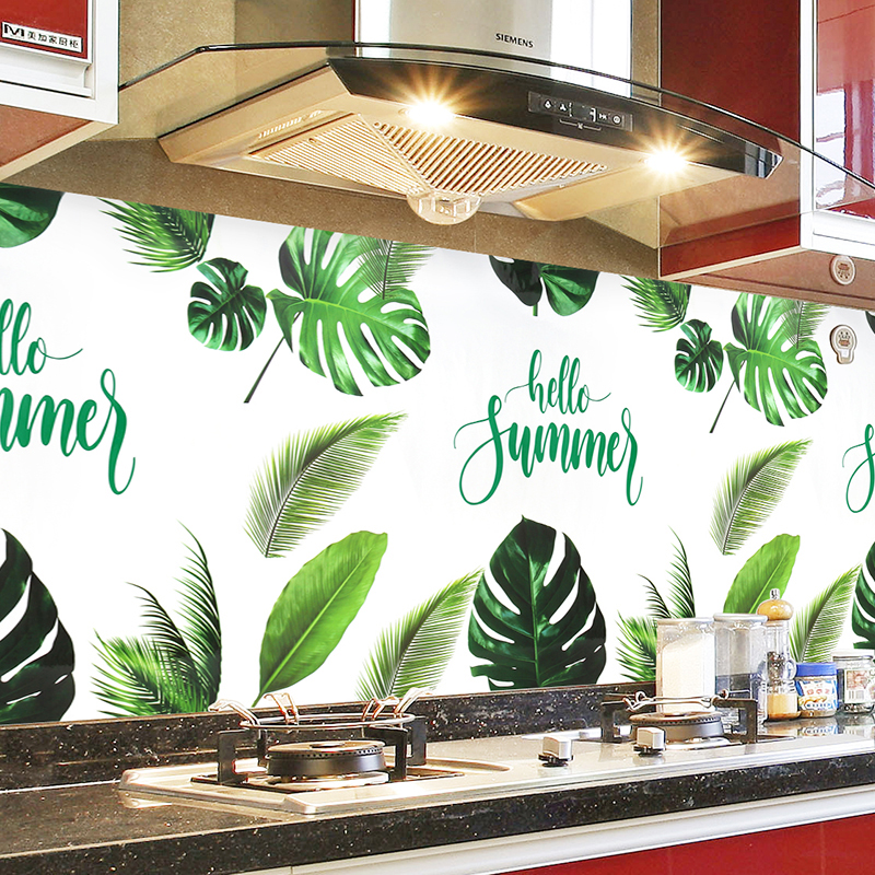 Kitchen anti-oil sticker high temperature resistant aluminium foil waterproof Korean version field tile hearth range hood glass wall sticker self-adhesive