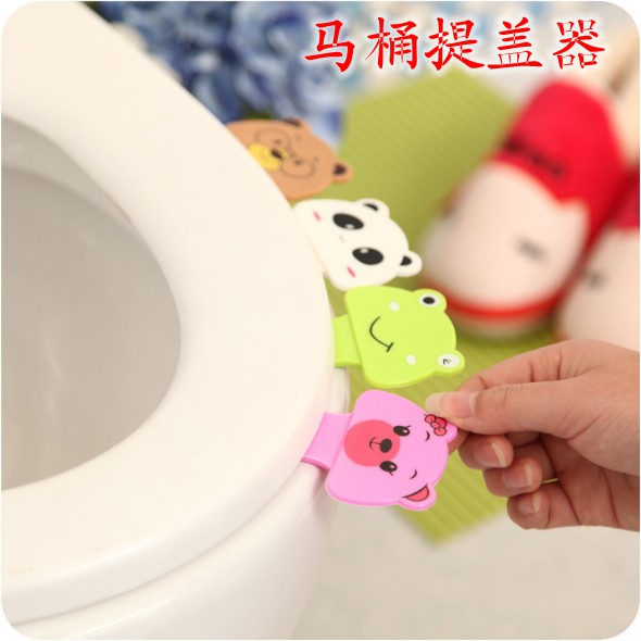 Creative cute cartoon toilet coverer with convenient toilet handle coverer coverer 4 color