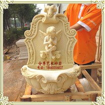 Sandstone relief sandstone fountain community garden hotel courtyard little Angel fountain landscape decoration