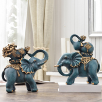  Home decoration Living room decoration Elephant pair of entrances Lucky town house wine cabinet TV cabinet Office decoration