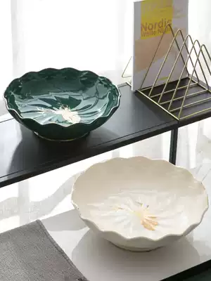 Modern home living room coffee table creative dried fruit plate high-grade personality light luxury ceramic simple candy snacks storage plate