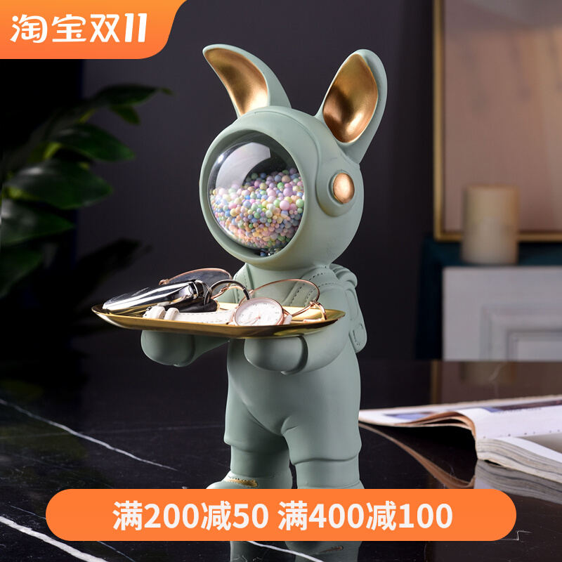 Entrance hall entrance porch put key ornaments storage decorations cute bunny astronaut astronaut desktop