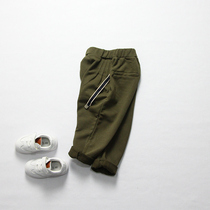 Spring and autumn in Korean version of childrens clothes boysArmy Green Harun pants pure cotton Boys baby sports pants and pants