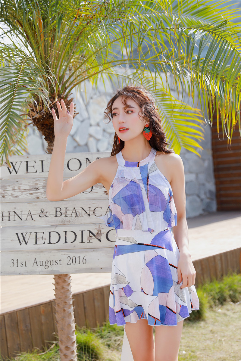 Tắm nước nóng mùa xuân phù hợp với nữ bảo thủ che bụng thon gọn kiểu váy liền thân học sinh nhỏ tươi ngực nhỏ tụ tập nước hoa nhỏ đồ bơi 1 mảnh váy