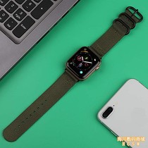 Suitable for iWatch7 generation of fine woven nylon sports strap Apple watch 23456SE canvas wristband for men and women personality