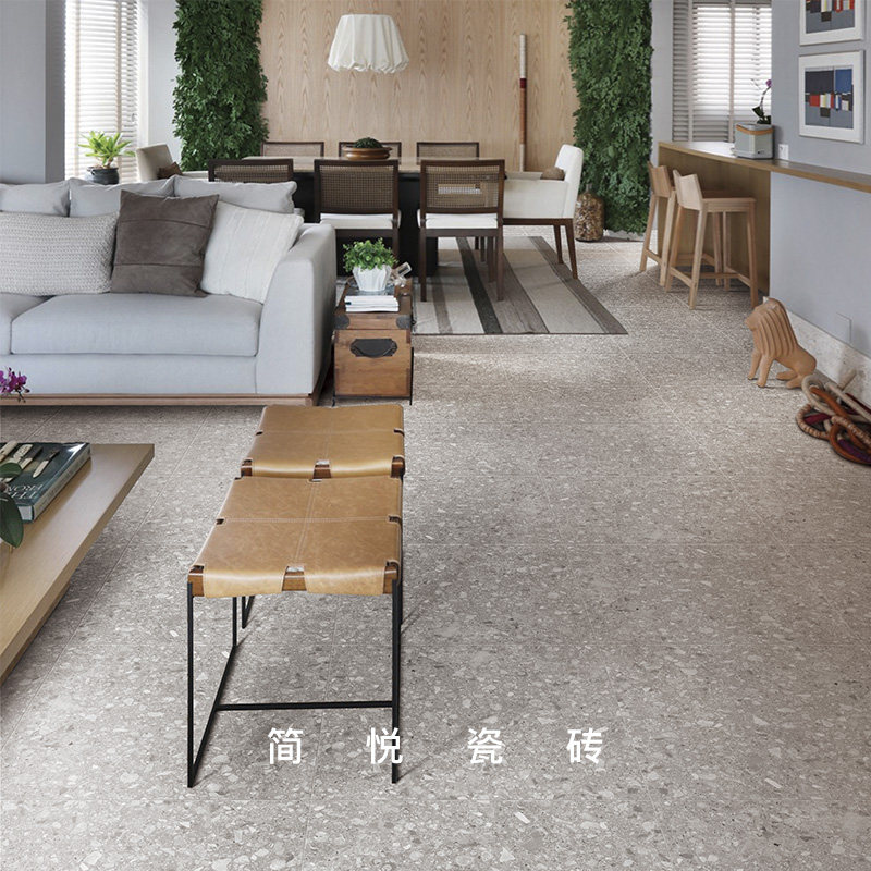 Nordic Make-up Room Grey Large Grained Water Grindstone Tile Kitchen balcony 600x600 rugged anti-slip wall tiles