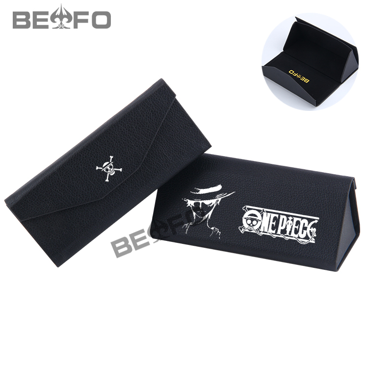 Beufo One Piece Character Luffy Zoro Mingo Ace Blackbeard Anime Triangular Folding Glasses Case