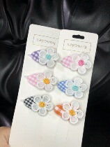 South Korea Imported Pet Hairpin bb Clip Plaid Flower Headdress Maltese Yorkshire Xisch Dog Hairpin