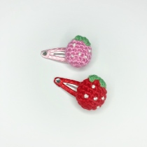 Pet bb clip stereo hand hook strawberry super cute hair accessories dog flower hair clip Maltese Yorkshire Teddy
