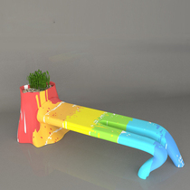 New painted special-shaped stump shape leisure chair mall Meichen seat hotel sales department square bench flower pot