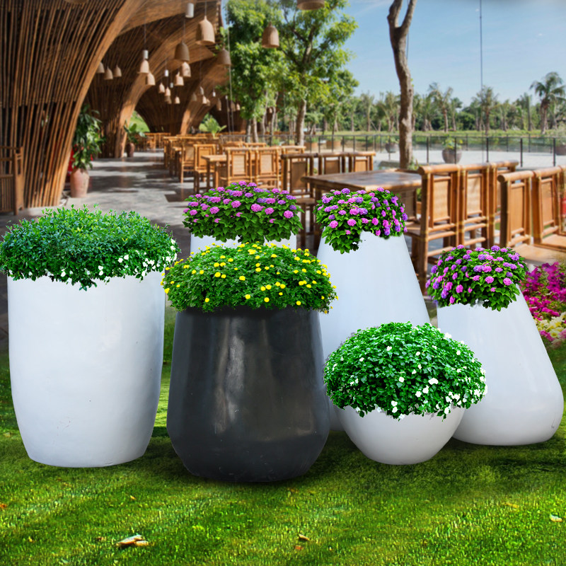 Fashion Creative Glass Fiber Floor Style Combined Flower Pot Mall Hotel Sample House Display Center Outdoor Plaza Special