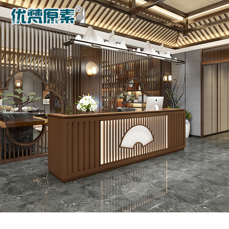 New Chinese style reception desk Chinese style creative cashier large hotel beauty salon front desk cinema counter bar counter