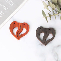 (Dolphin Love) Wood pendant material purple sandalwood pendant sweater chain couple Christmas creative gifts