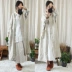 Bản gốc Trung Quốc Zen Zen Women Áo khoác dài lỏng lẻo Quạt dày văn học Áo cổ điển Áo gió - Trench Coat áo phao lông vũ nữ Trench Coat