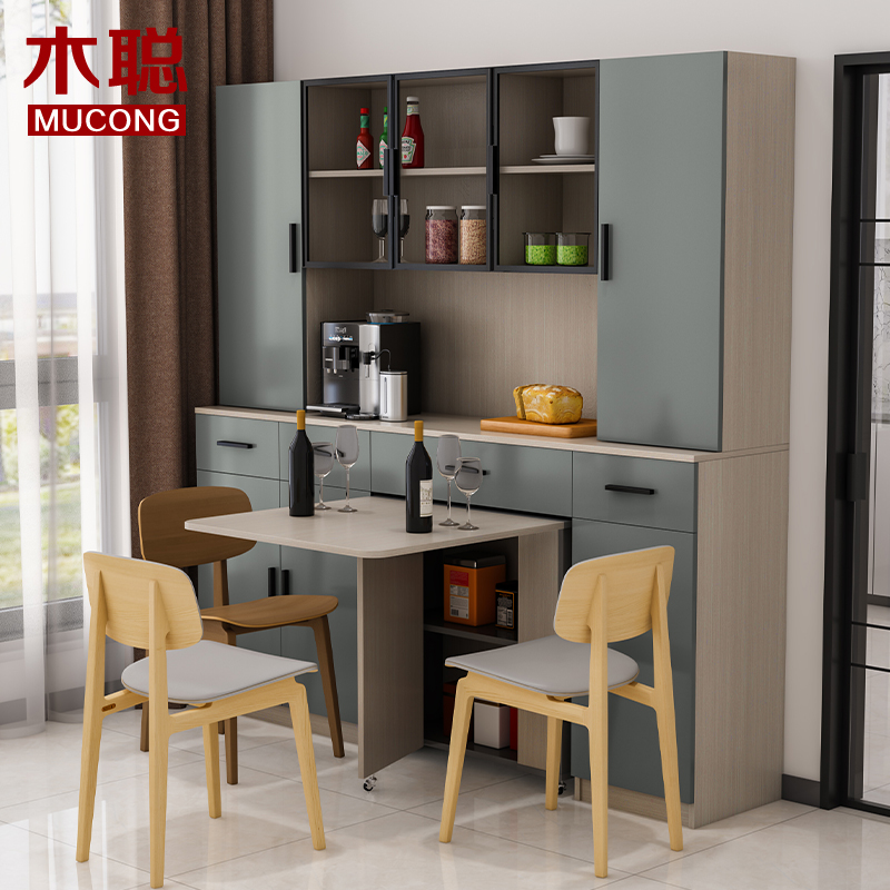 Nordic Folding Table Dining Cabinet Integrated By Wall Group Full House With Versatile high deposit wine cabinet Dining Table Solid Wood