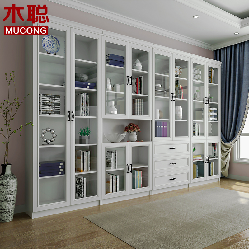 Custom European Free Combination Bookcase Bookshelf Modern Simple