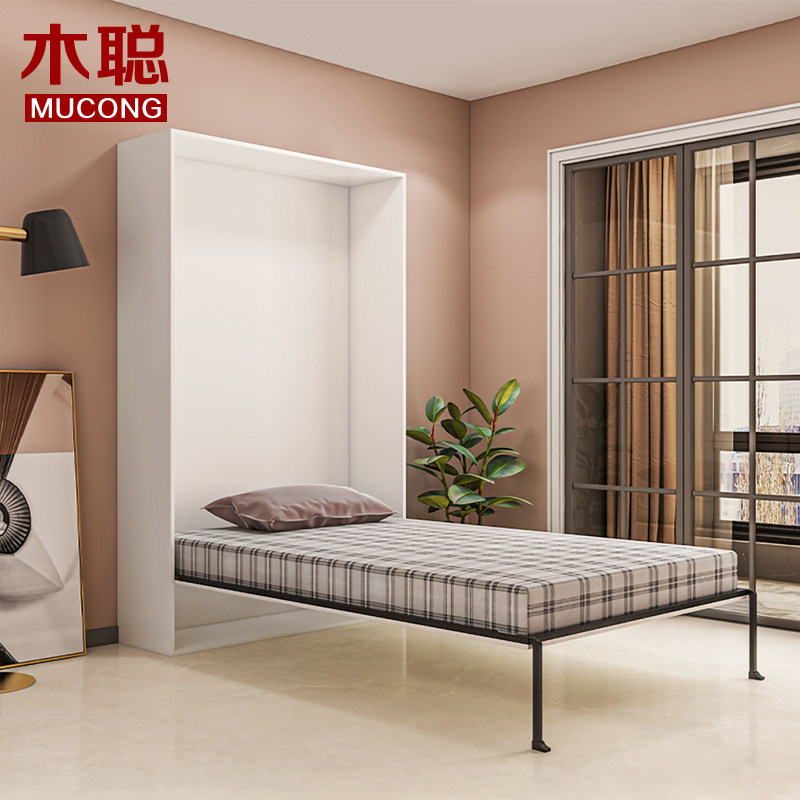 Mucong custom folding bed invisible bed wall bed double single simple forward turning wooden bed hidden bed CH-001