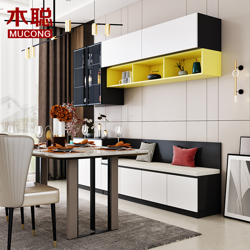 Modern minimalist Cassette Dining Cabinet Integrated Wine Cabinet Leaning Against Wall Dining Room Small Family Style Lockers Living-room Hanging Cupboard)