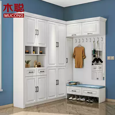 Nordic shoe cabinet simple modern hall cabinet combination locker multifunctional corner entrance hall cabinet custom wall custom