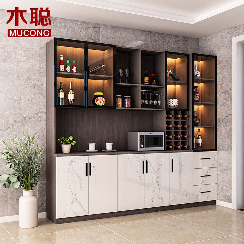 Dining Cabinet Wine Cabinet Bowl Tray Cabinet Modern Light Lavish Home Leaning Wall High Cabinet Glass Cupboards Integral Cupboard cabinet Cabinet Hardwood Customize