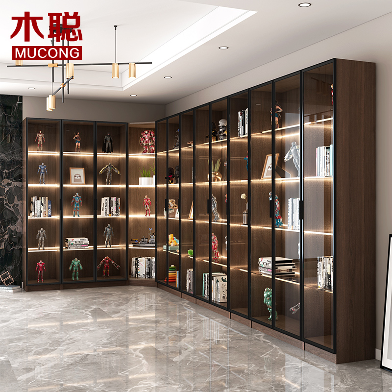 Modern light luxury glass door bookcase model cabinet display cabinet model cabinet toy display cabinet bag cabinet combination cabinet