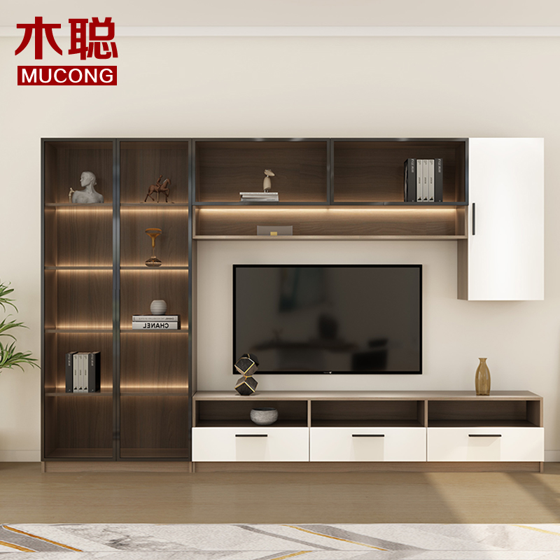 TV cabinet Composition cabinet Modern minimalist Living room furniture 65 inch large TV cabinet TV Background wall cabinet containing cabinet