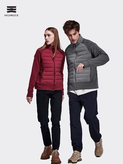 Outdoor short down jacket knitted patchwork down jacket