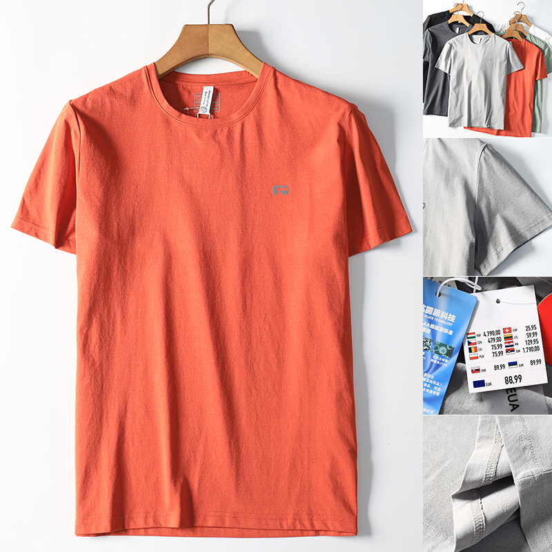 Multi-National Foreign Trade Quick-Drying Breathable 7A Antibacterial Elastic Spring and Summer Men's Outdoor Sports Casual Short-Sleeved T-Shirt Base Layer