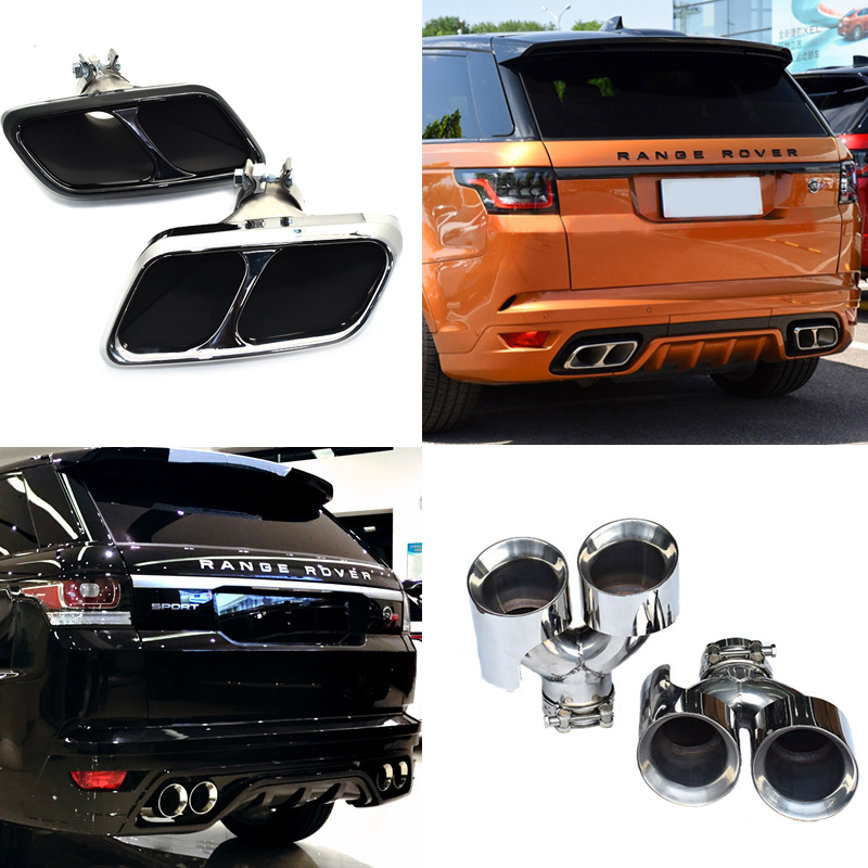 Suitable for 12 to 21 paths Rover Range Rover Sport version exhaust retrofit Upgrade SVR 4 out square Round Mouth Tailpipe