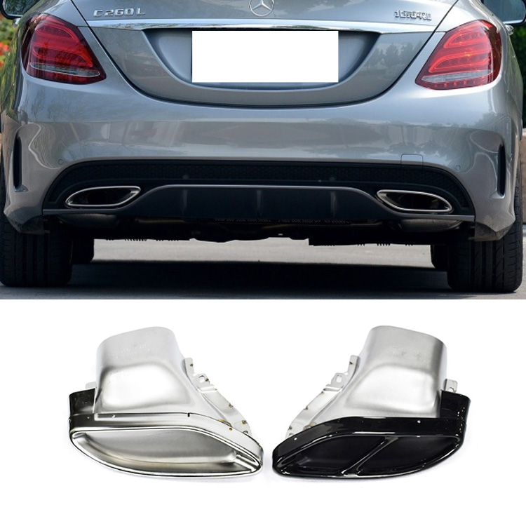 Suitable for the Benz W205W212E Class C GLE exhaust pipe retrofit C43E63 double out of four out decorative tailpipes