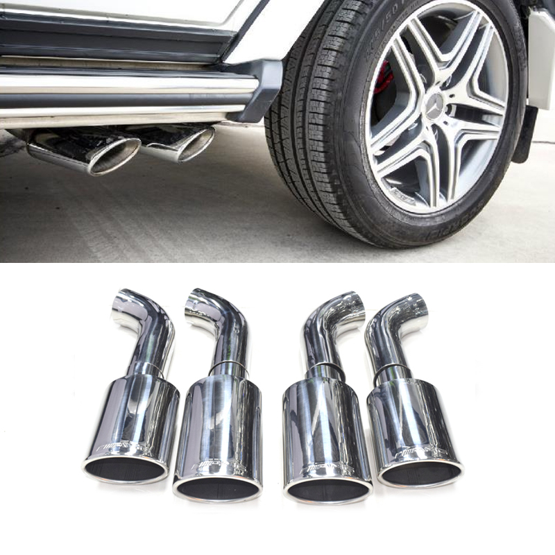 Suitable for 16 to 19 Mercedes G-class G500g55 exhaust pipes modified AMG63 stainless steel four-outlet tail mouth