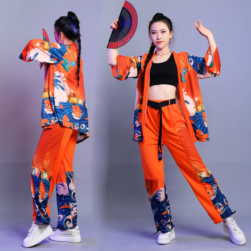 China Wind Power Chaojie Dance Modern Jazz Dancing Performance Costume Classical Dance Performance Suit Women's Group Suit Stage Dress
