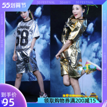 Han Tide Street Summer Silver Hiphop Street Dance Suit Womens Loose Jazz Dance Suit Dancing Suit Out